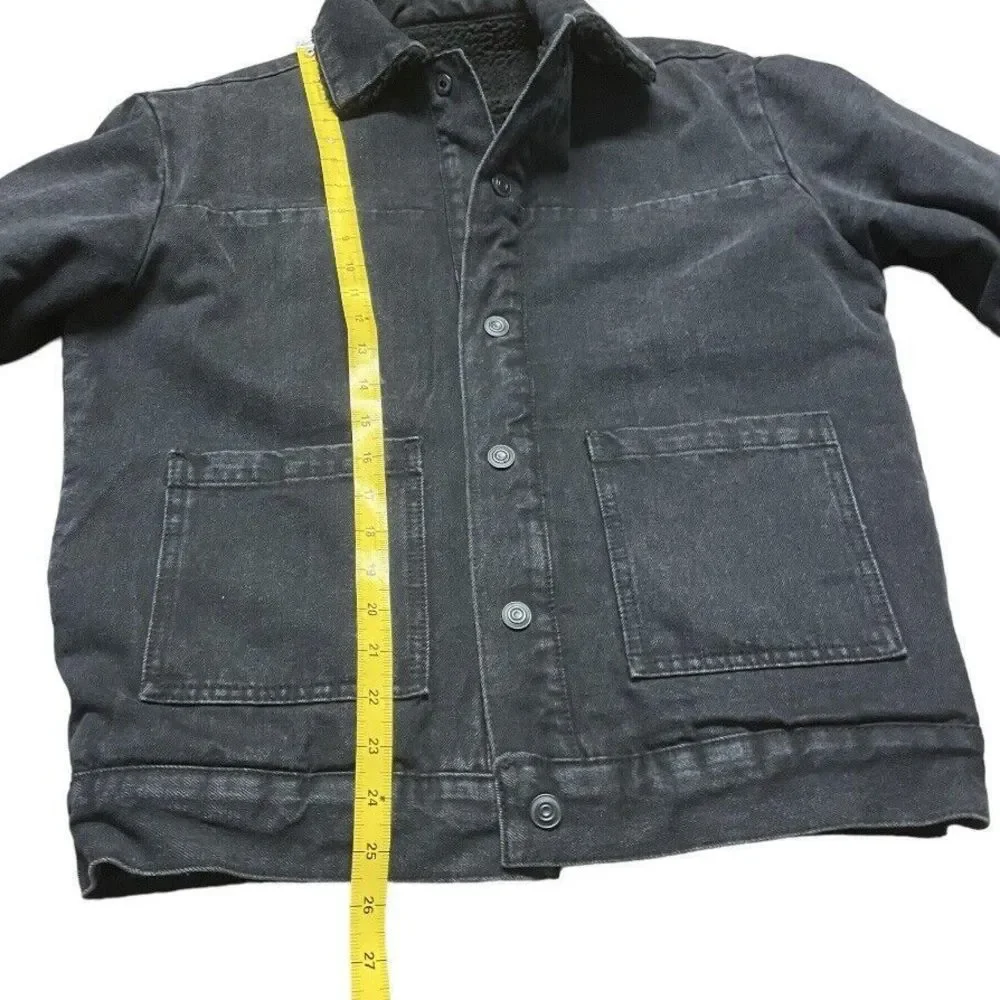 forever 21 mens Reversible Sherpa Jean jacket Black Small